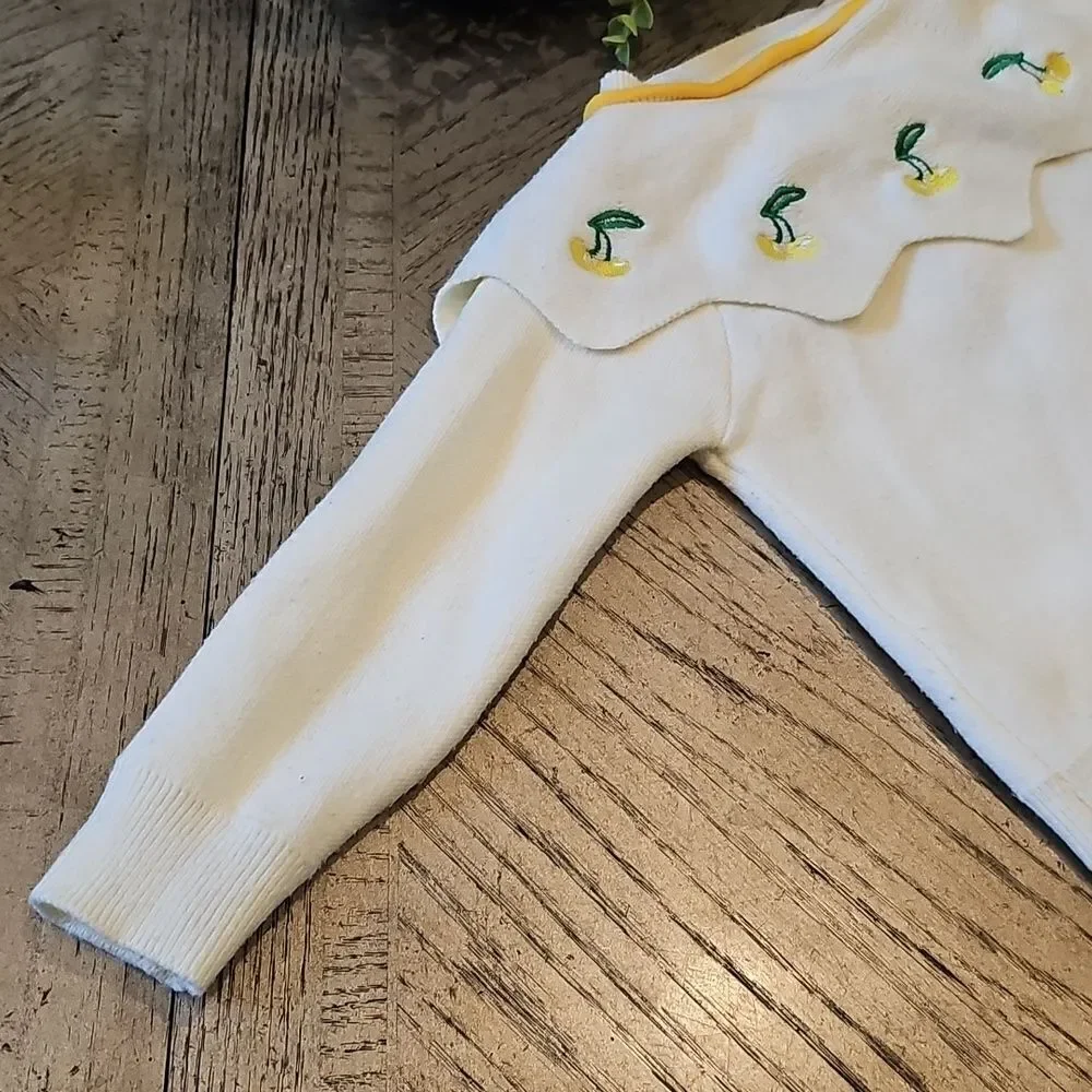 5T Yellow pleated knit skirt and cardigan jacket set
